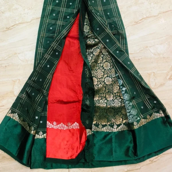 Banarasi Silk - Green,Banarasi Saree, Manvi Fashions - Image 2