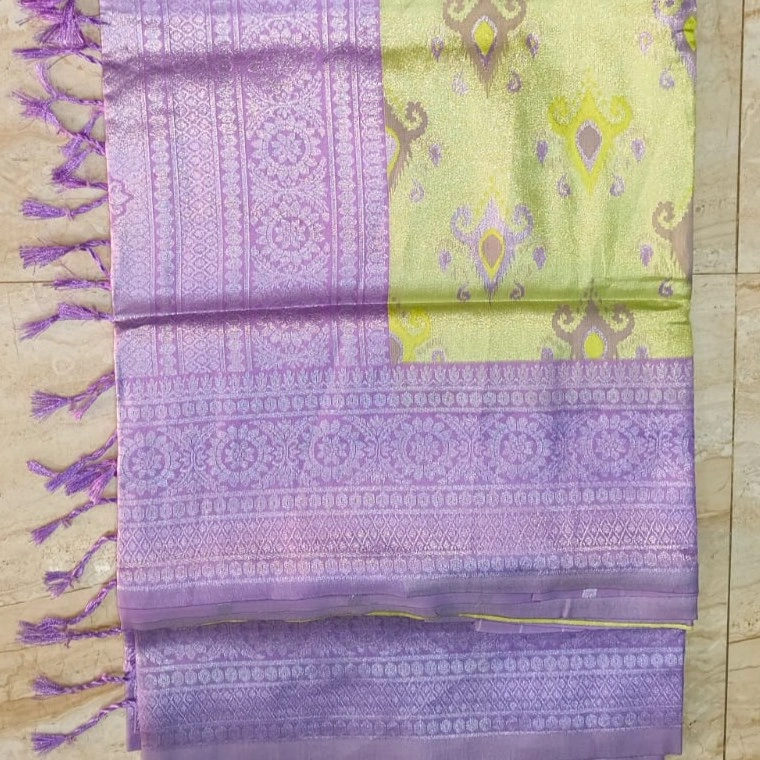 Silver Pattu - Parrot Green - Image 3