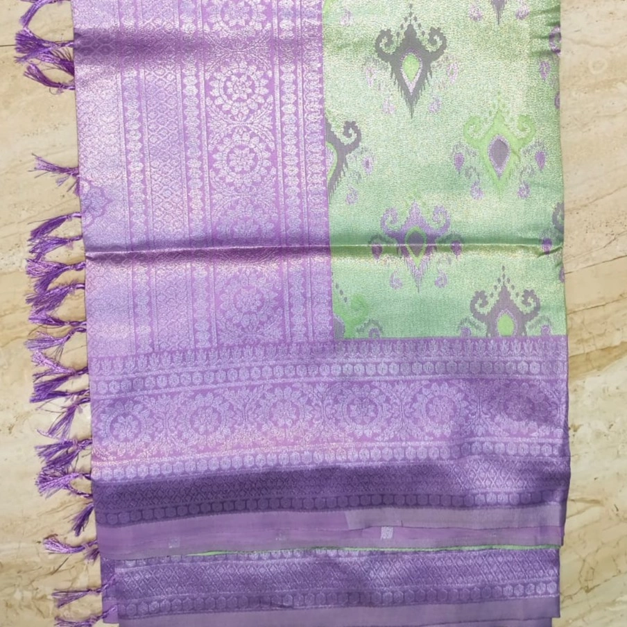 Silver Pattu - Light Green - Image 3