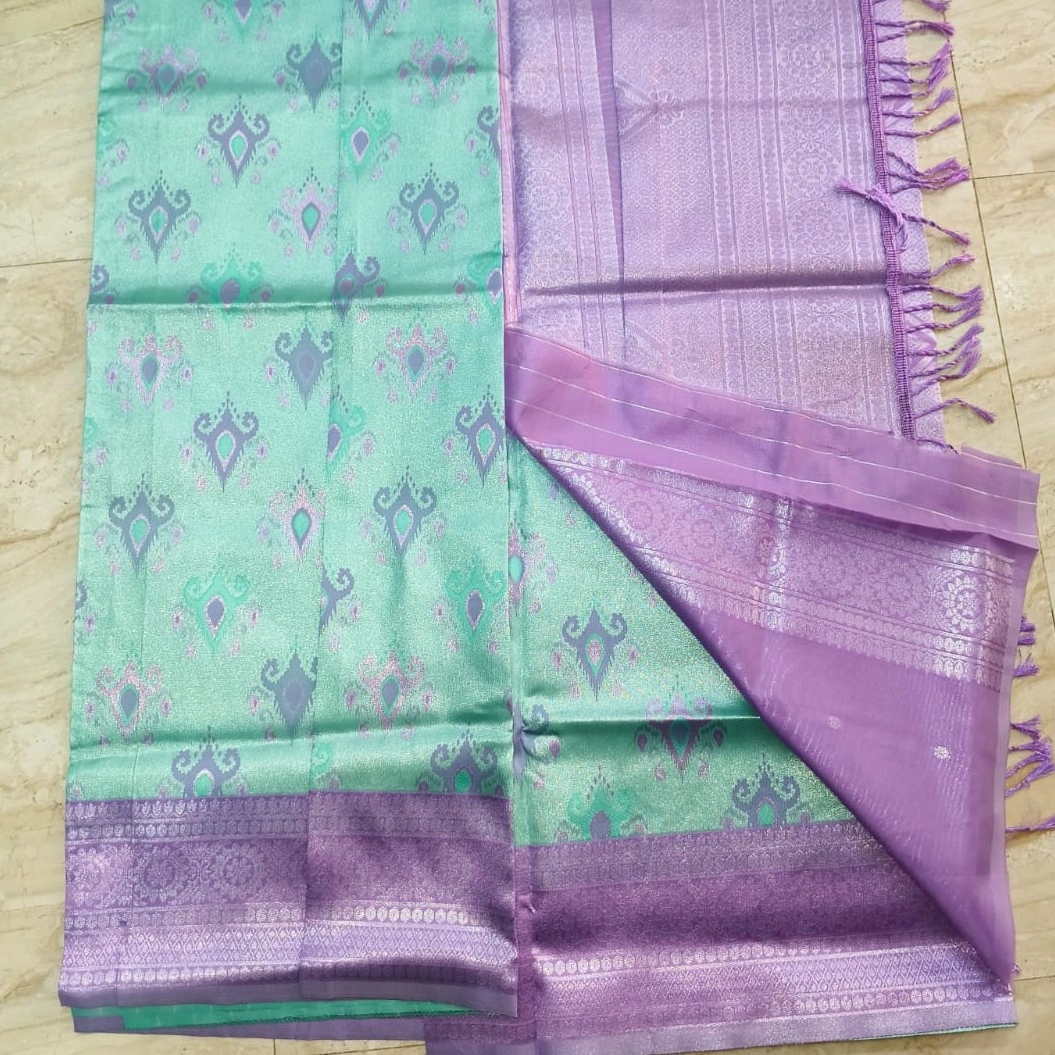 Silver Pattu - Sea Green - Image 2