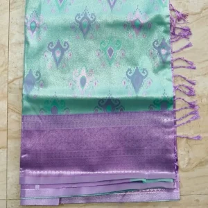 Silver Pattu - Sea Green