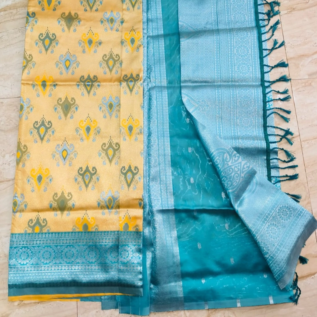 Silver Pattu - Yellow - Image 2