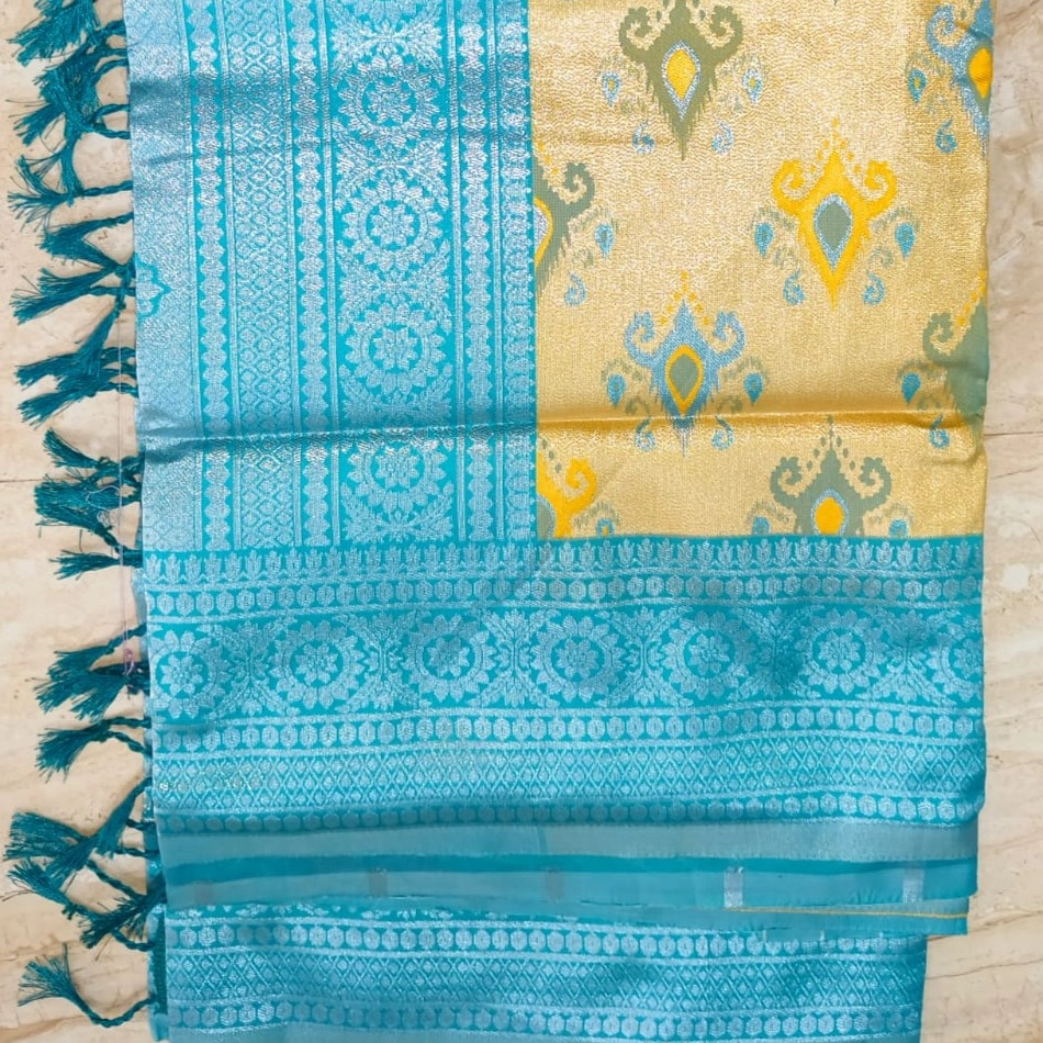 Silver Pattu - Yellow - Image 3