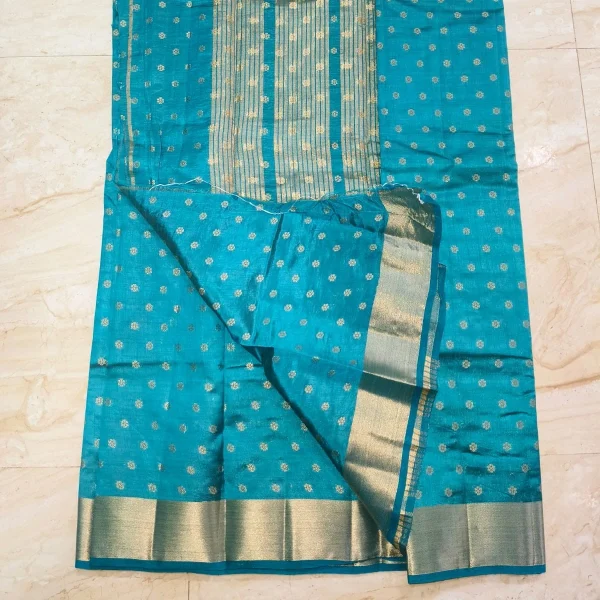 Ethnic Fancy Saree - Blue - Image 3