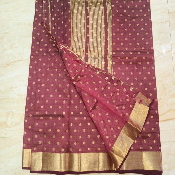 Ethnic Fancy Saree - Brown - Image 3