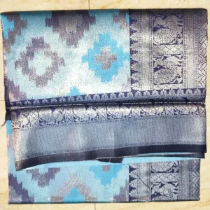 Copper Pattu - Light Blue