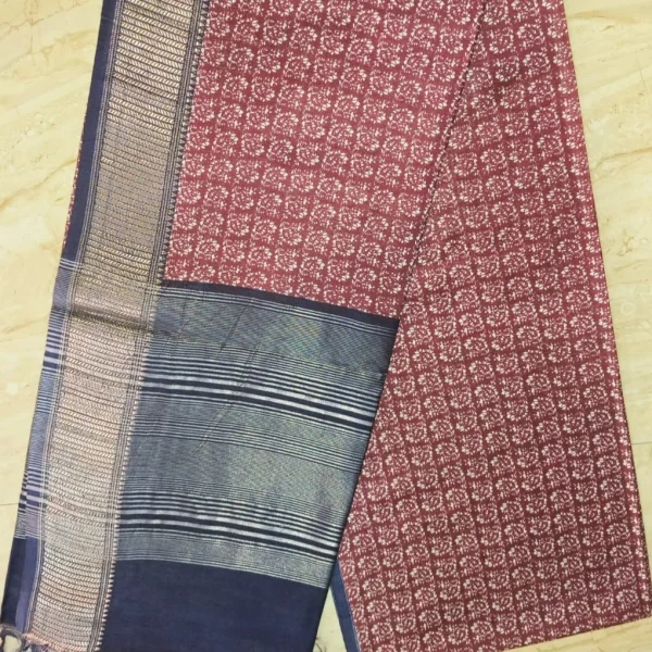 Moonga Tussar Silk - Light Brown - Image 3