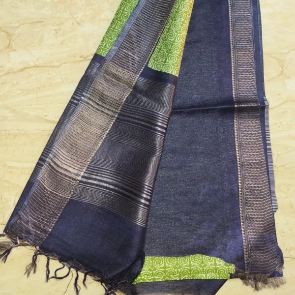 Moonga Tussar Silk - Green - Image 2