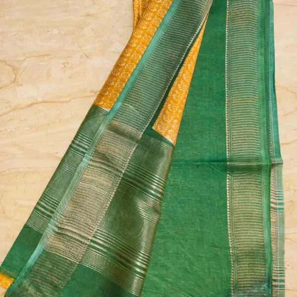 Moonga Tussar Silk - Yellow - Image 2