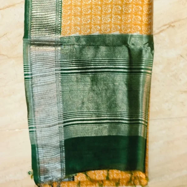 Moonga Tussar Silk - Yellow - Image 3
