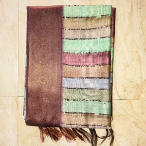 Tusser Silk Strips Saree 2