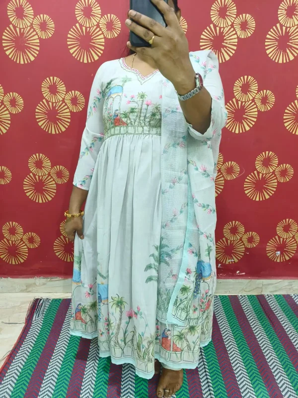 Jungle theam based beads work kurtha with trousers & duppata